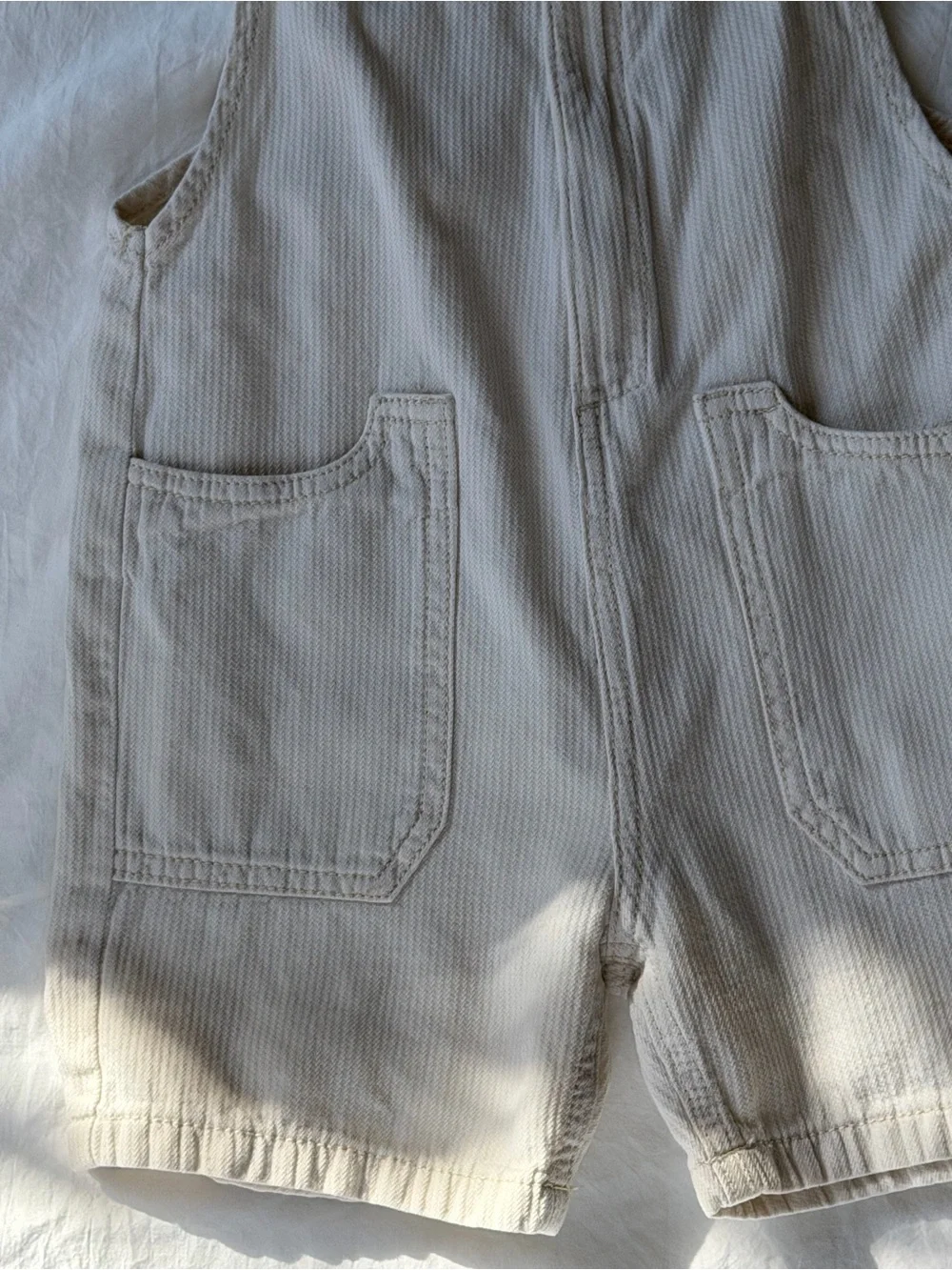ZARA Kids 3-4Y Cream Denim Short Overalls Dungarees Utility 104